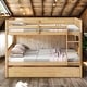 preview thumbnail 1 of 9, Rubber Wood 2 In 1 Full Over Full Bunk Bed with Twin Size Trundle,Convertible to 2 Full Size Beds