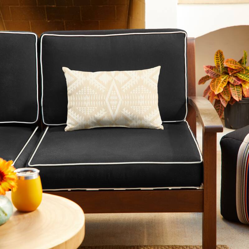 Sunbrella Pendleton Diamond Printed Indoor/Outdoor 12x18 Knife Edge Pillow (Single) - 12 in H x 18 in W x 6 in D