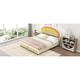 preview thumbnail 22 of 32, Twin or Full Size Upholstered PU Kids Platform Bed with Rainbow Shaped and Height-adjustbale Headboard, LED Bed Frame