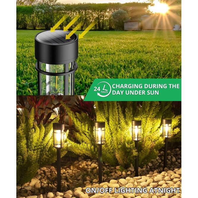 8 Pack Solar Pathway Lights Outdoor, Waterproof Solar Lights Outdoor