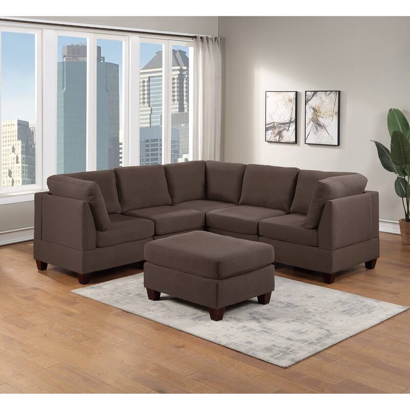 Living Room Furniture Armless Chair Grey Linen Like Fabric 1pc Cushion Armless Chair Wooden Legs