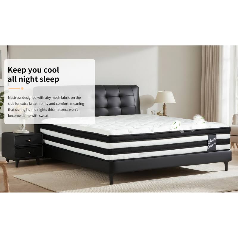 12-Inch Mattress w/Individual Pocket Spring, Zoned Memory Foam and Breathable Knitted Cover