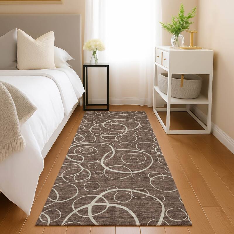 Machine Washable Indoor/ Outdoor Contemporary Nexus Chantille Rug