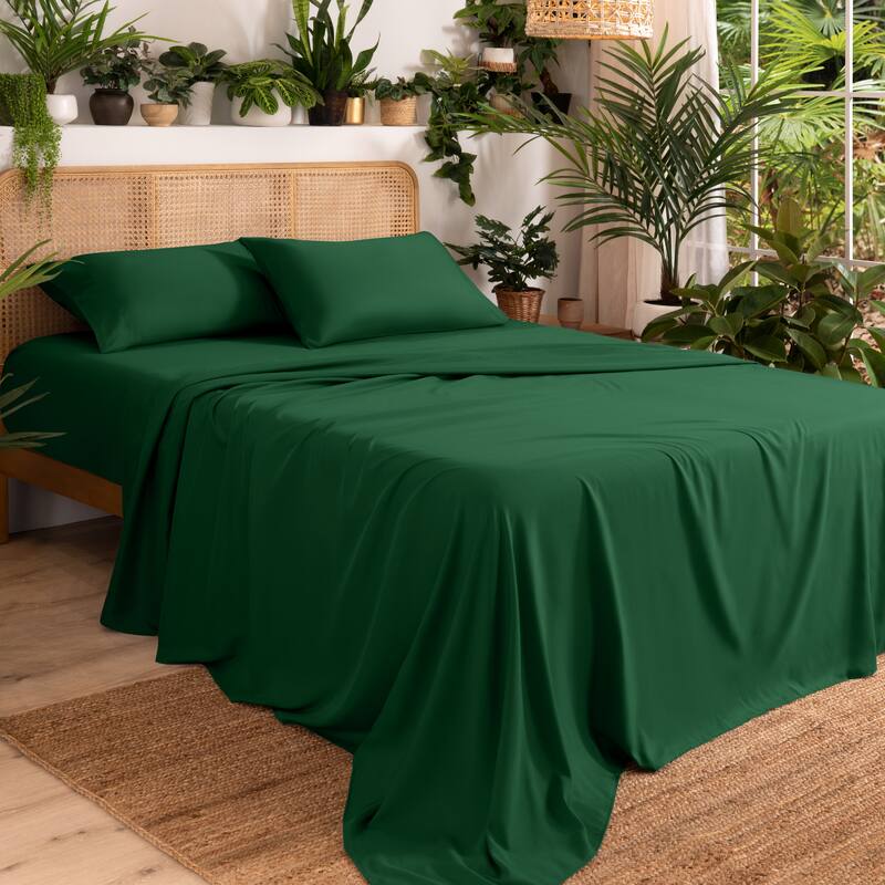 Ivy Union Microfiber Sheet Set - Deep Pocket - Queen - Forest Green
