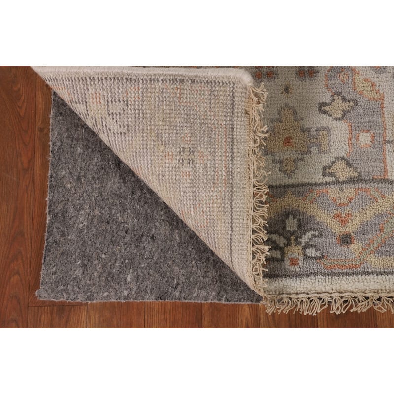Transitional Beige Oushak Oriental Runner Rug Handmade Wool Carpet - 2'7"x 9'11"
