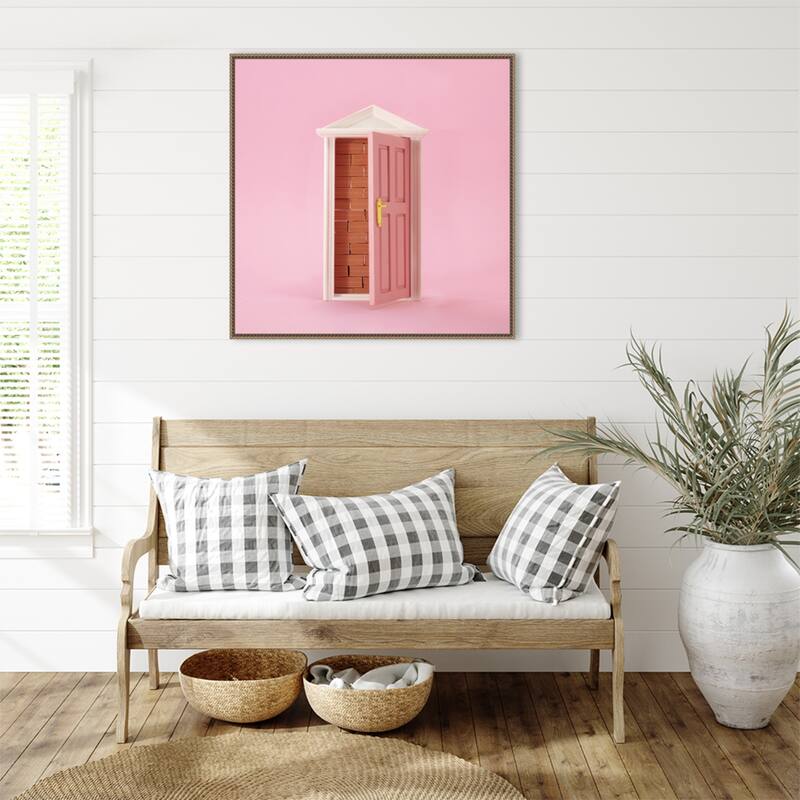 Brick Wall by Julia Ramiro Framed Canvas Wall Art Print