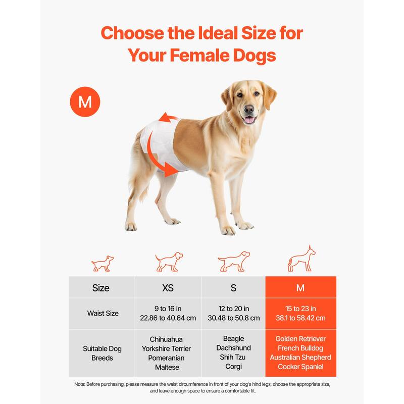 UIMOSO Disposable Dog Diapers, Super Absorbent Female Dog Diapers, 360° Leak-Proof Female Doggy Pet Diaper