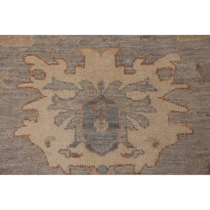 Hand Knotted Oriental 100% Wool Carpet Transitional All-Over Greys & Charcoal Oushak Area Rug - 9' 8'' X 8' 4''