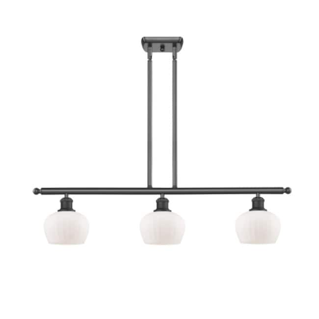 Innovations Lighting Fenton 3 Light 36" Wide Linear Chandelier - Matte Black / Matte White