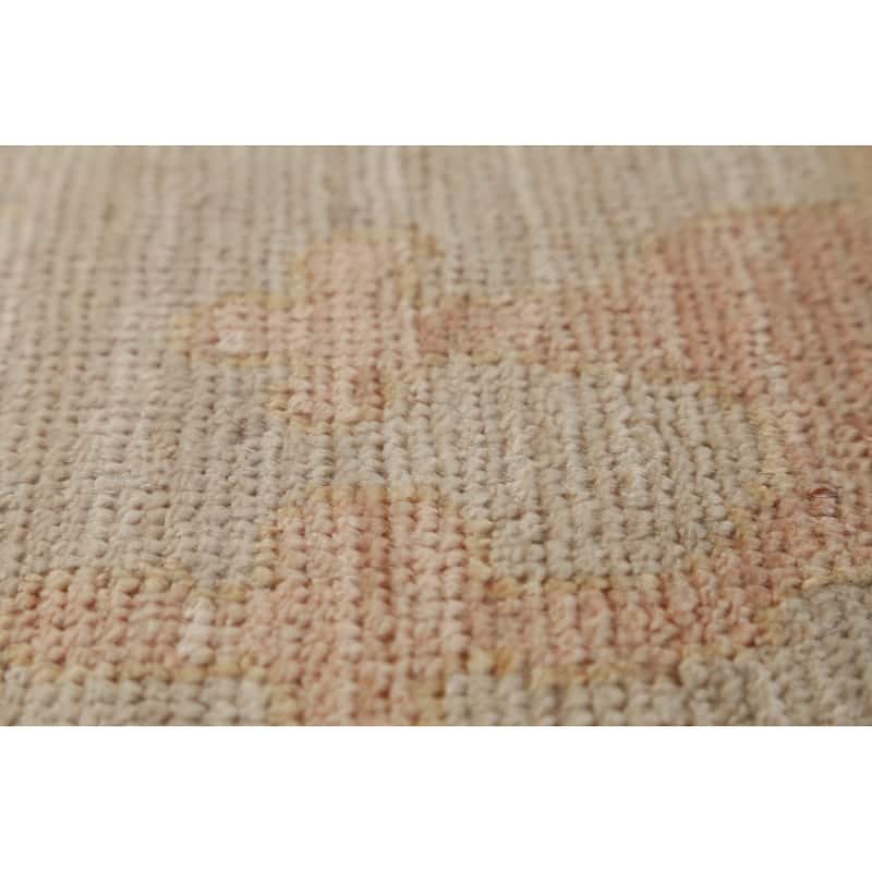 Hand Knotted Oriental 100% Wool Carpet Transitional All-Over Beige & Ivories Oushak Area Rug - 11' 10'' X 9' 0''
