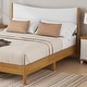 preview thumbnail 5 of 5, Queen Size Rubber Wooden Bed with Teddy Velvet Cushion Upholstered Headboard, Enhanced by Support Feet, Natural