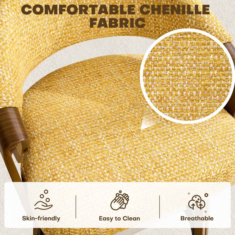 Mid-Century Upholstered Swivel Bar Stool/ Counter Stools with Curved Back - 37.5"H x 20.9"W x 19.9"D