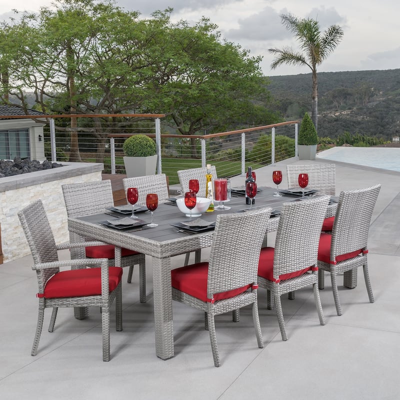 Cannes 9 Piece Aluminum Outdoor Patio Dining Set