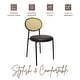 preview thumbnail 42 of 92, Leisuremod Euston Modern Velvet/Leather Dining Chair - Minimalist Wicker Back Accent Chair for Home Living Room & Kitchen
