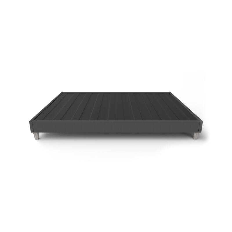 California King Size Upholstered Platform Bed Frame with Tool-Free Setup and 6" Faux-Wood Legs