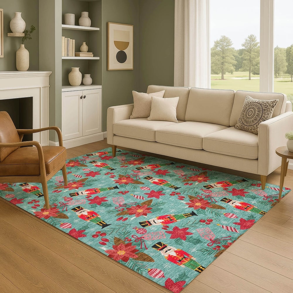 Premium Washable Super Soft Holiday Nutcracker Mayfield Rug