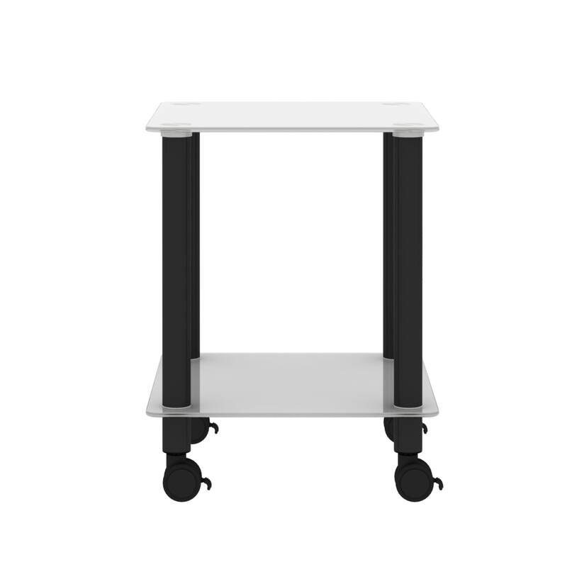1-Piece Side Table，2-Tier Space End Table,Modern Night Stand,Sofa table,Side Table with Storage Shelve