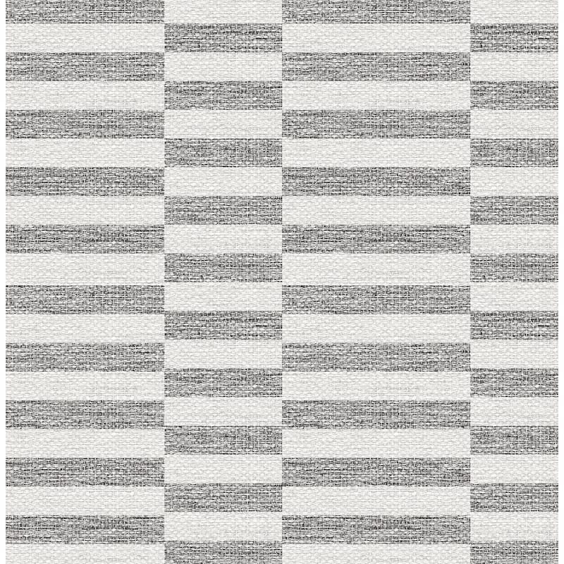 Stacy Garcia Home Faux Woven Stripe Peel and Stick Wallpaper - 20.5 in W x 10 ft. L - Iron Mist