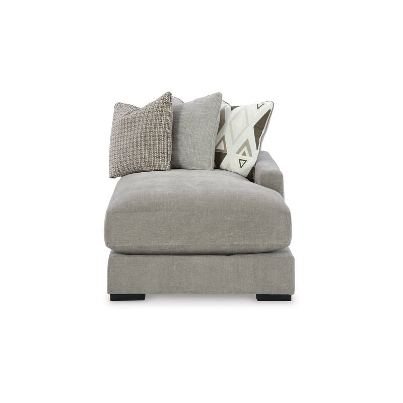 Signature Design by Ashley Aslan Court Light Gray 3-Piece Sofa Sectional with Chaise - 109" W x 65" D x 36" H
