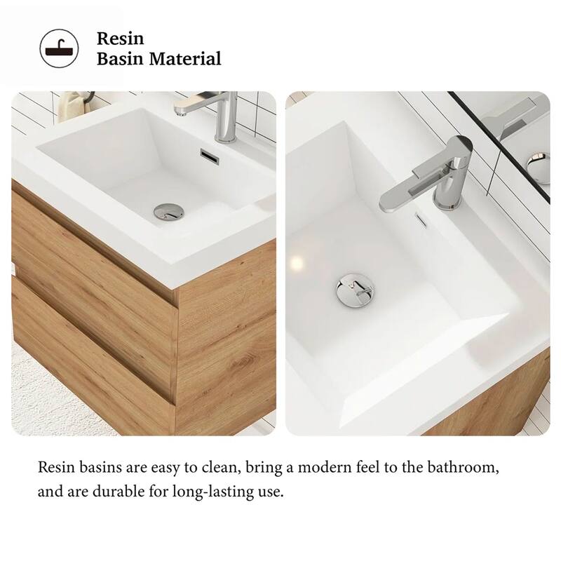 Floating Bathroom Vanity with Resin Top