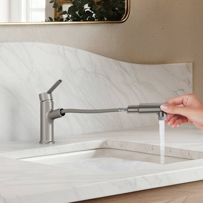 Single Handle Single Hole Bathroom Faucet with Pop‑Up Drain
