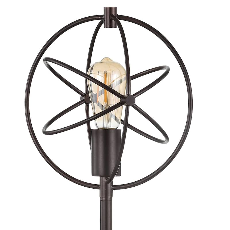 Ana Caged 26.5" Edison Bulb Metal/Marble Modern LED Table Lamp, Oil Rubbed Bronze by JONATHAN Y