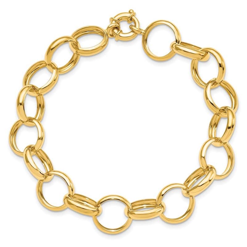 Curata 13mm 14k Yellow Gold Polished Fancy Lobster Closure Gold Bracelet 8 Inch