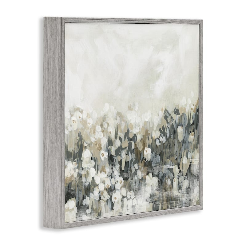 Stupell Grey Speckled Flowers Framed Giclee Art Design By June Erica Vess