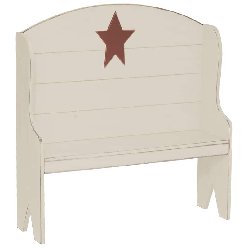 Farmhouse Miniature Deacon's Bench - Antique White