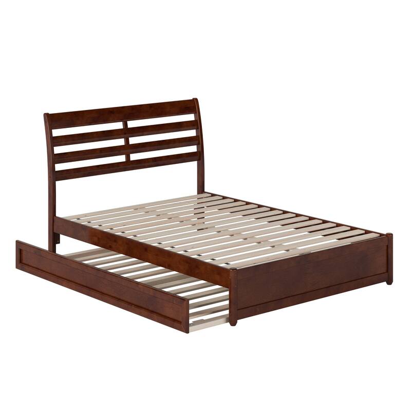 Emelie Platform Bed with Panel Footboard and Twin Trundle