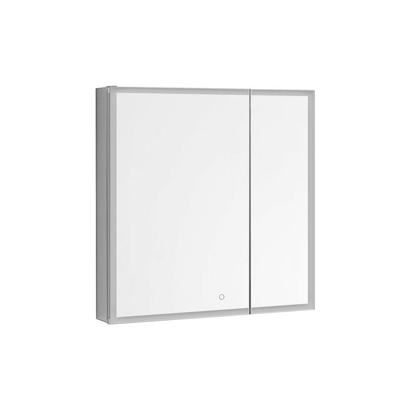 AQUADOM Edge Royale Bathroom Led Lighted Medicine Cabinet Defogger, 3X LED Adjustable Magnifying Mirror, Electrical Outlets.