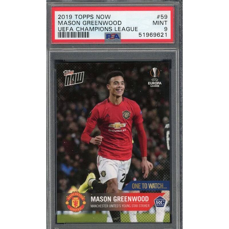 Mason Greenwood 2019 Topps Now UEFA Champions League Rookie Card #59 PSA 9 - 8'6" x 11'6"