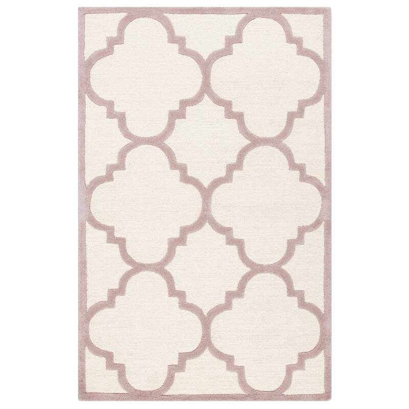 SAFAVIEH Handmade Cambridge Gullveig Modern Moroccan Wool Rug - 3' x 5' - Ivory/Beige