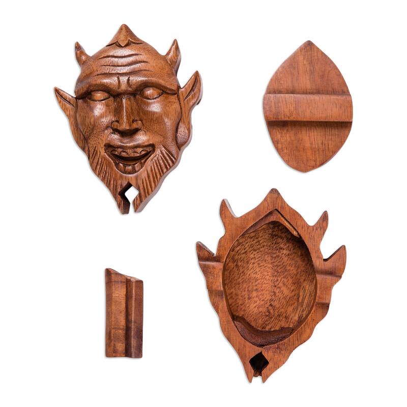 Novica Handmade Dangerous Devil Decorative Wood Puzzle Box