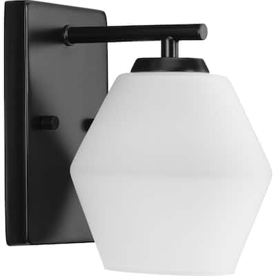 Copeland Collection One-Light Matte Black Mid-Century Modern Vanity Light - 6 in x 7 in x 8 in