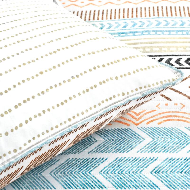 Lush Decor Hygge Geometric Pattern 3-piece Quilt Set