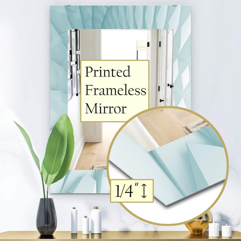 Designart 'Light Blue Waves 3' Modern Mirror - Printed Wall Mirror