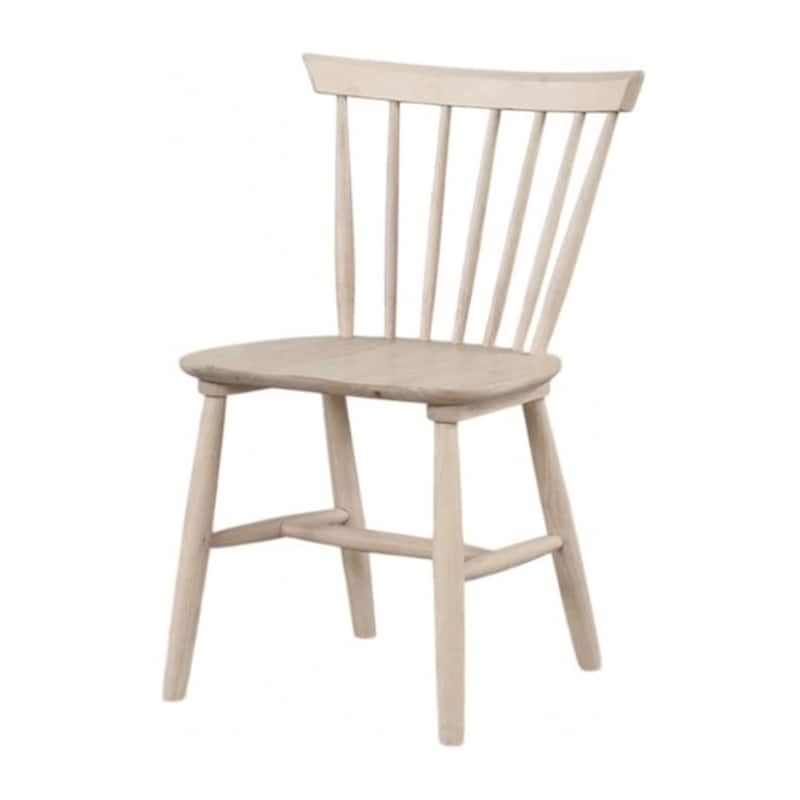 Baylee Side Dining Chair Set of 2, Spindle Back, Tapered Legs, White Oak Wood