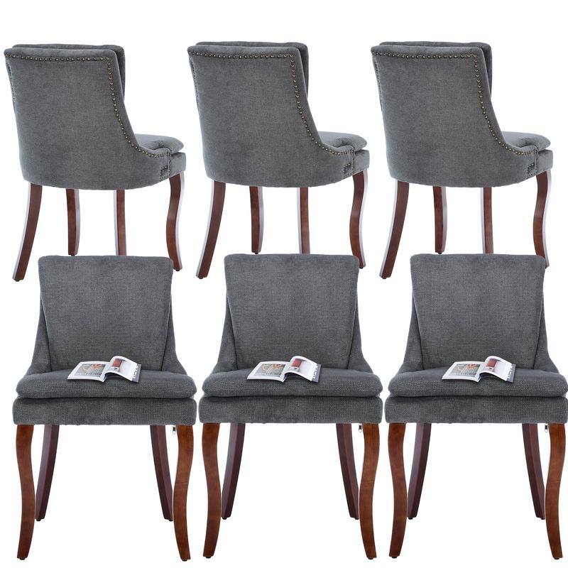 Modern Double-layer Cushioned Dining Chairs Set of 4