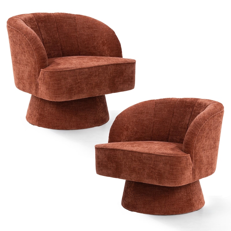 Upholstered Swivel Accent Chair Armchair, Barrel Chair, Club Chair