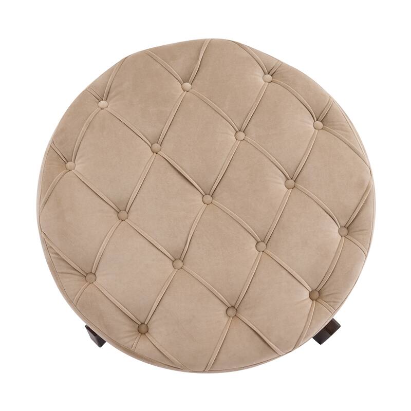 Christopher Knight Home - Mollet Mid-Century 32.28" Upholstered Tufted Round Hidden Storage Ottoman with Reversible Wood Lid