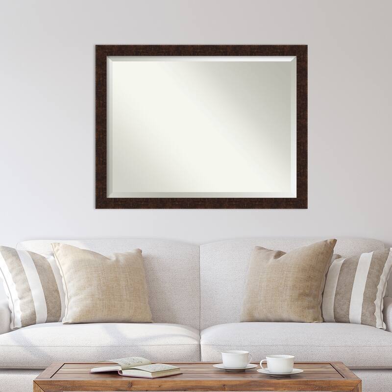 Beveled Wall Mirror - William Mottled Bronze Narrow Frame - William Mottled Bronze Narrow