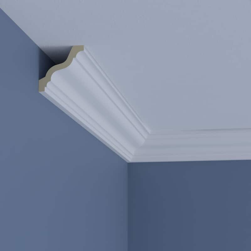 2 3/4"H x 2 3/4"P x 3 7/8"F x 96"L Sawyer Crown Moulding - 1-Pack