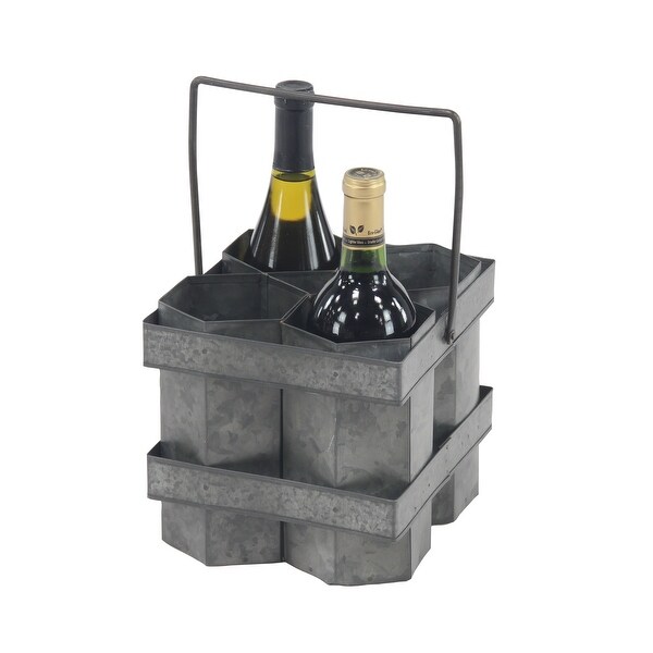 Grey Metal Farmhouse Wine Holder 7
