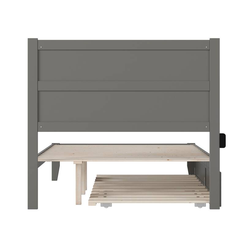 NoHo Full Bed with Twin Trundle in Grey