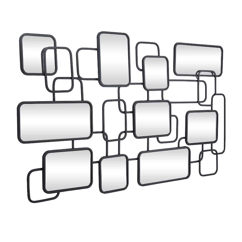 Metal Geometric Wall Mirror - Black - CosmoLiving by Cosmopolitan