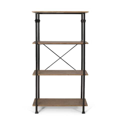 Bauman Modern Industrial 4 Shelf Bookcase by Christopher Knight Home - 32.00" L x 18.00" W x 60.00" H