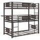 preview thumbnail 2 of 20, Rogen Dark Bronze Metal Frame Triple Bunk Bed