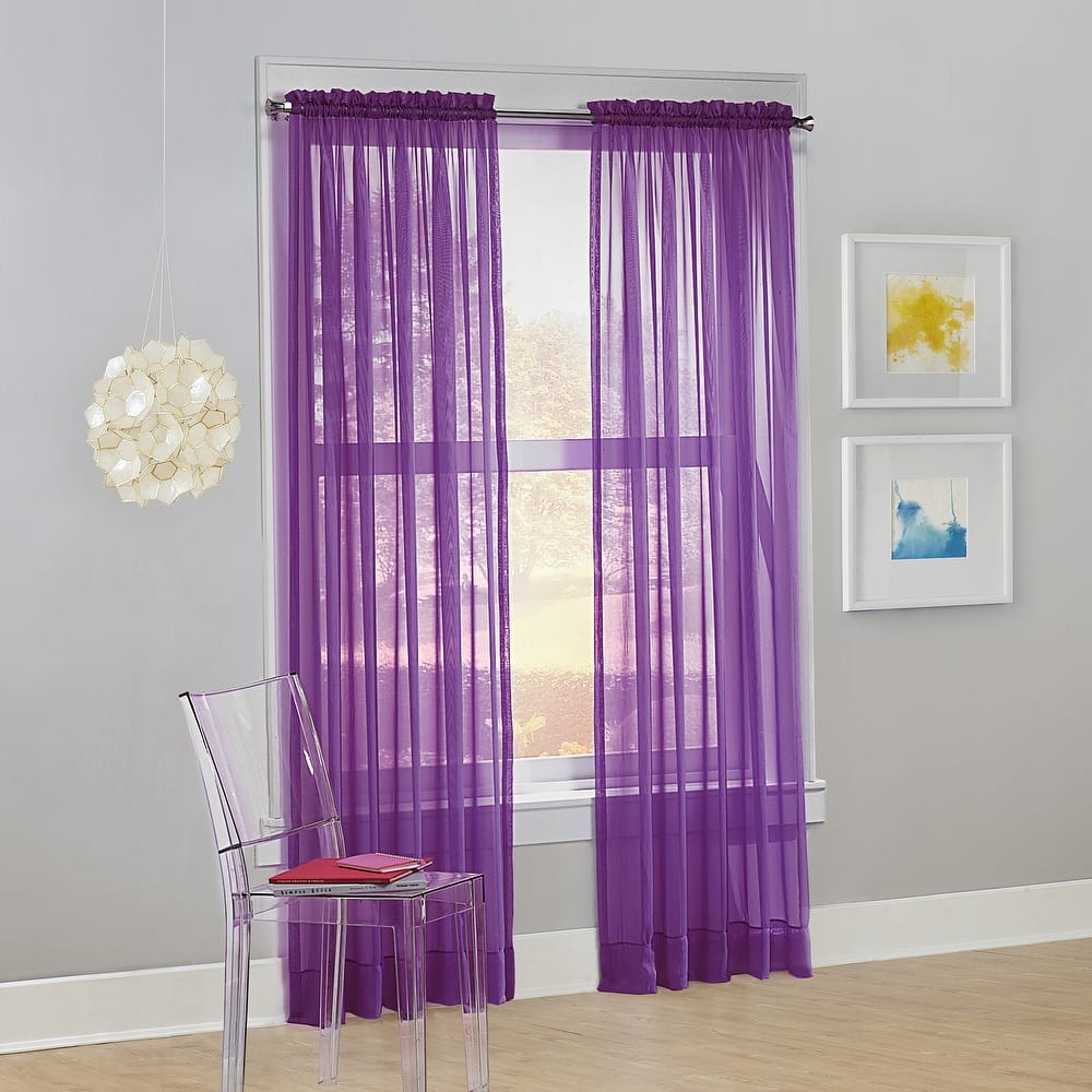No. 918 Calypso Voile Sheer Rod Pocket Curtain Panel, Single Panel