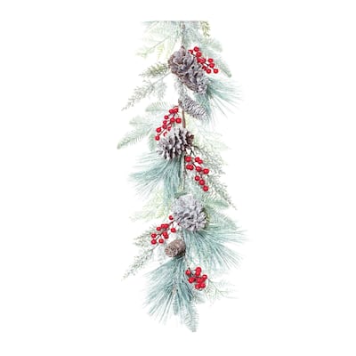 Frosted Berry Pine Artificial Christmas Garlands 6' x 13" Unlit 2